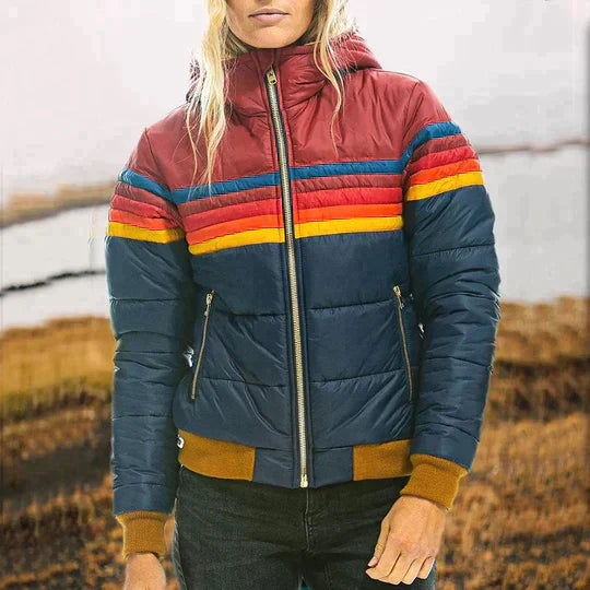 KARLA - VESTE MATELASSÉE À RAYURES RÉTRO
