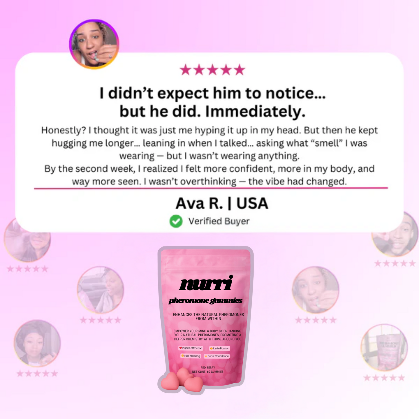 Nurri Pheromone Gummies BUY 1 GET 1 FREE - Enhances Your Natural Pheromones From Within - 30 Count Mixed Berry Flavor